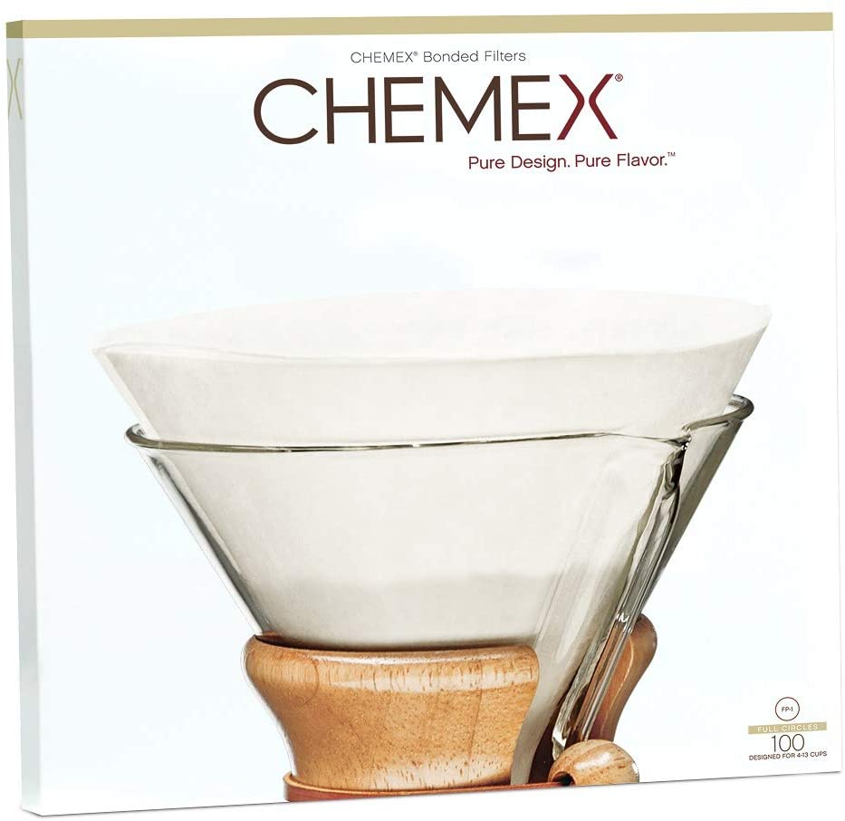 Chemex Unfolded Circles Paper Filters for 6, 8 and Cup Coffee Maker, 100 pcs - Crema