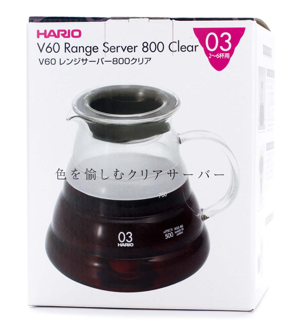 Hario V60 Clear Glass Range Coffee Server (360ml)
