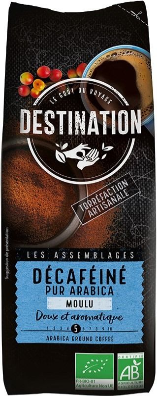 Café décaféiné moulu bio Destination 250g