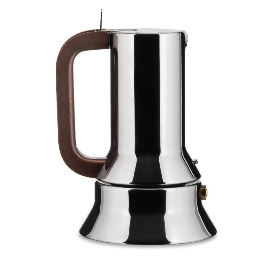 Alessi 9090 Cafetera italiana 6 tazas, mango marrón