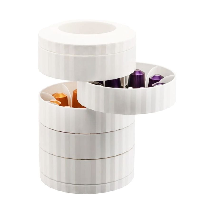 Alessi Plissé Coffee Capsule Holder, White