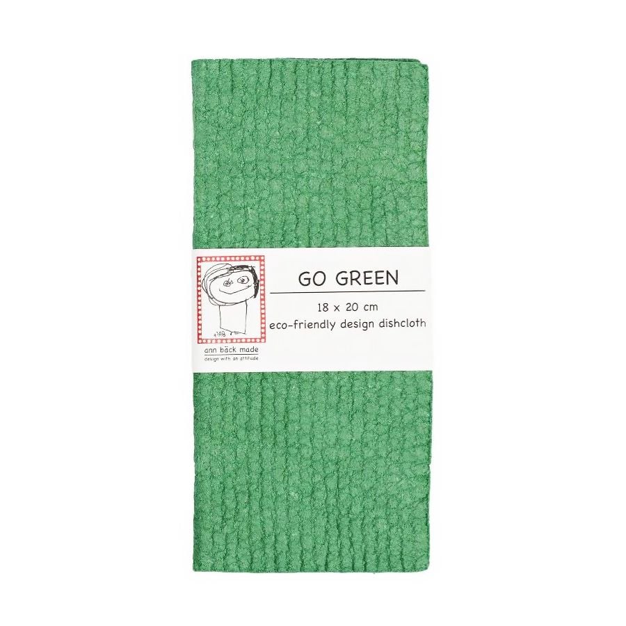 Ann Bäck Eco-Friendly Dishcloth, Go Green