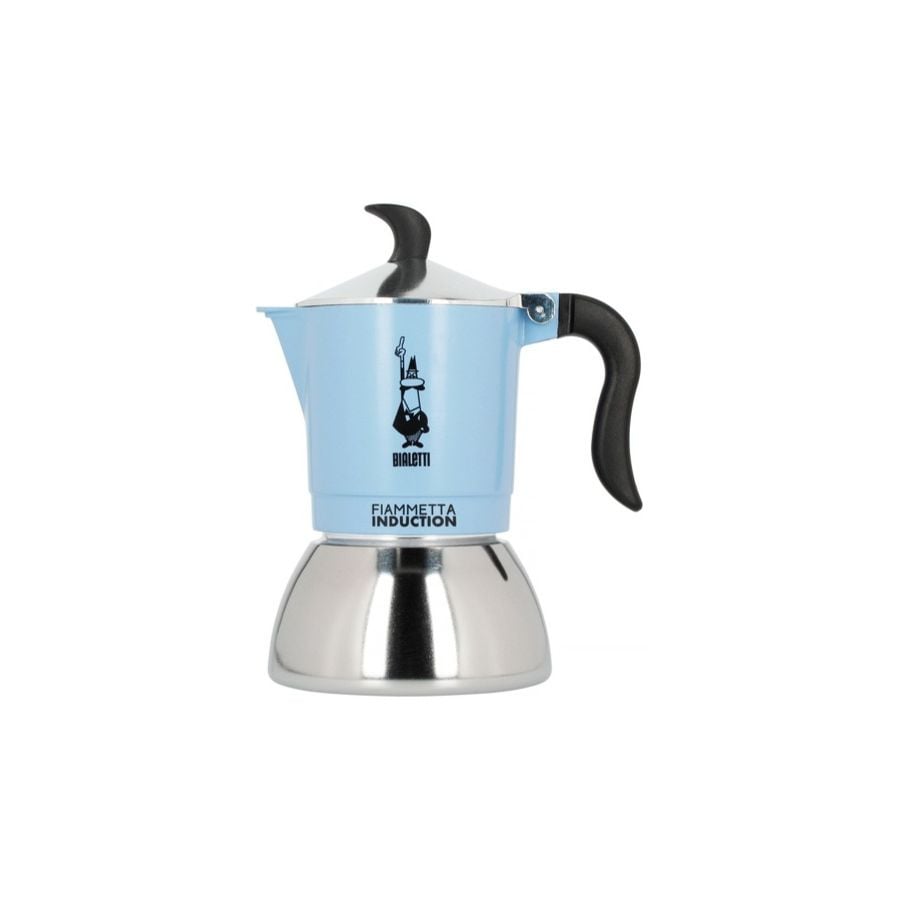 Bialetti Primavera Fiammetta Induction Moka Pot 4 Cup, Light Blue