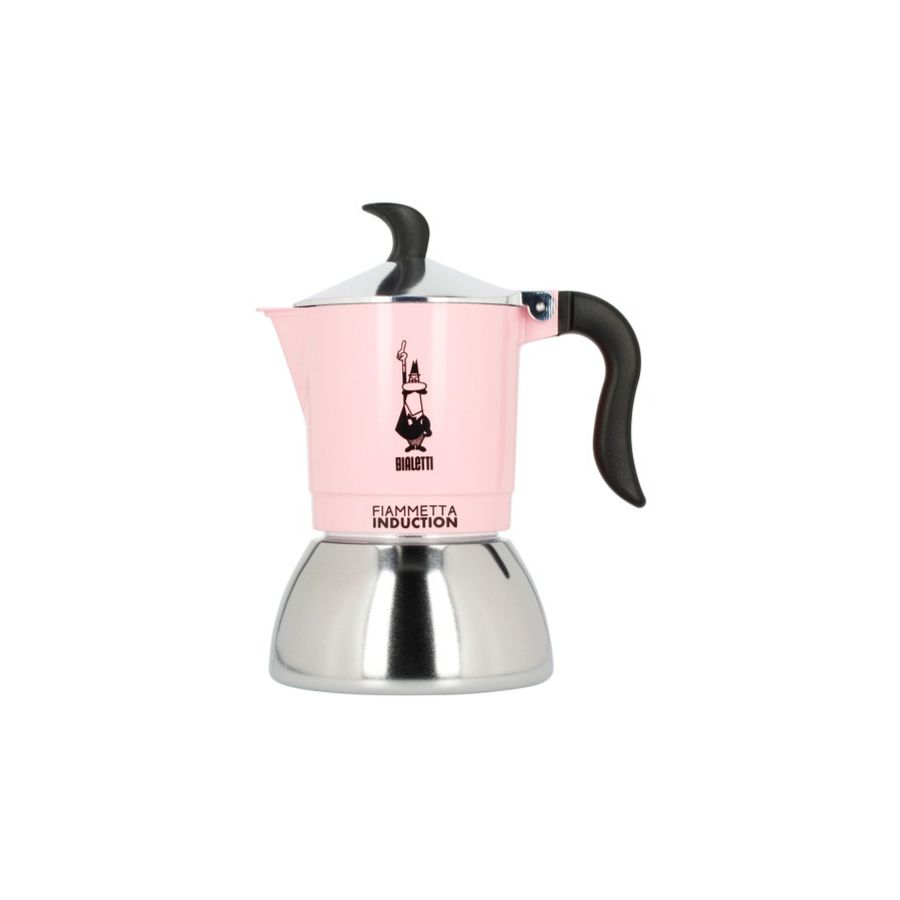 Bialetti Primavera Fiammetta Induction Cafetière Moka 4 Tasses, Rose