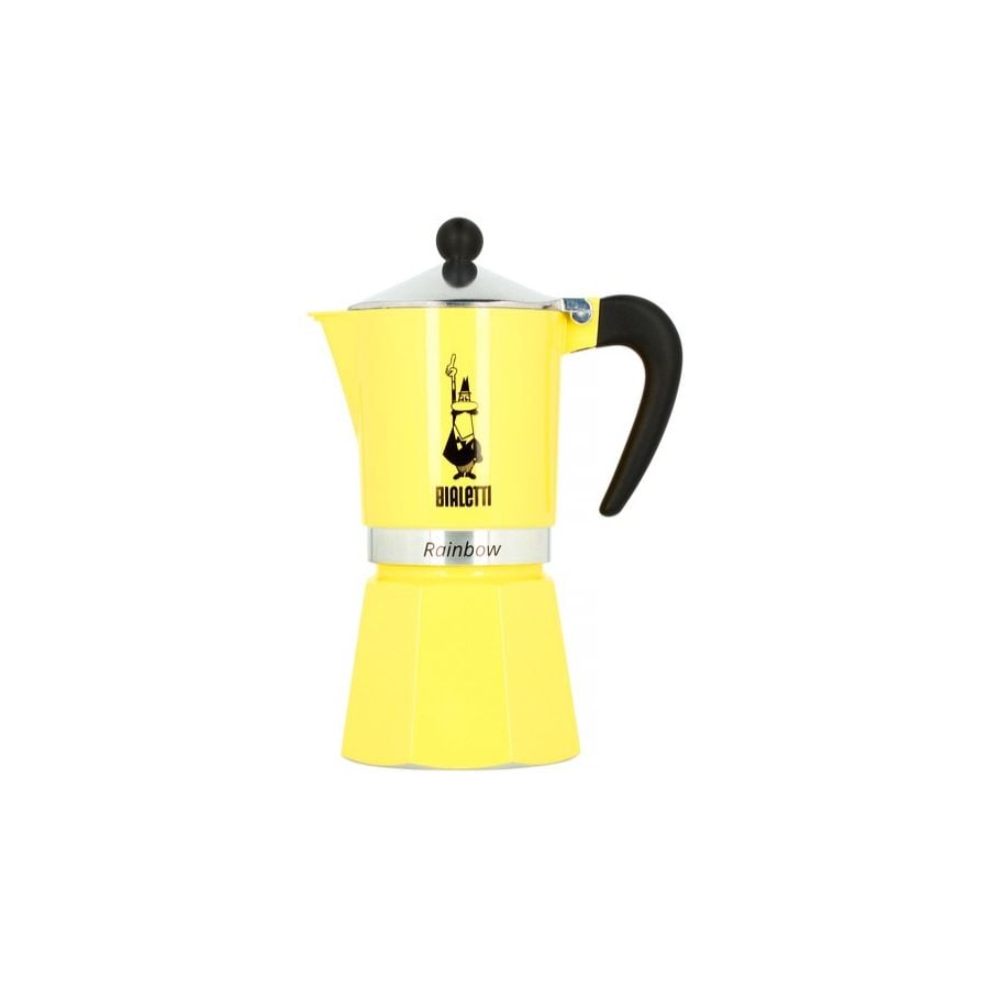 Bialetti Primavera Rainbow Moka Pot 6 Cup, Yellow