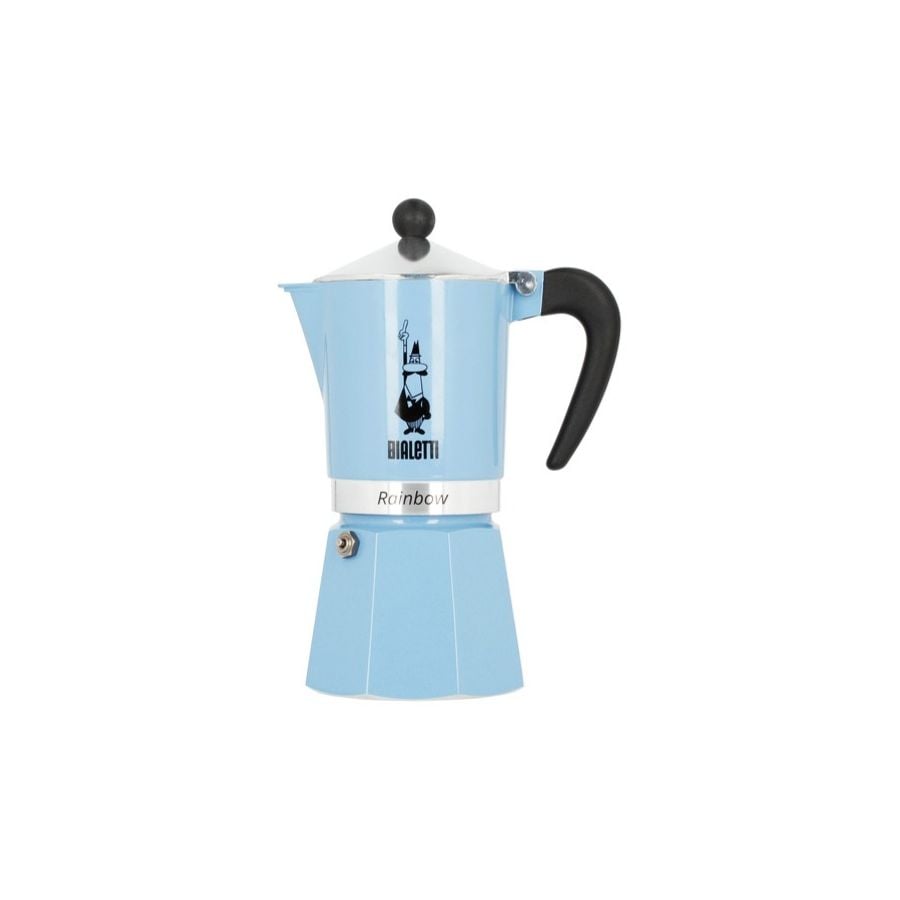 Bialetti Primavera Rainbow cafetière moka 6 tasses, bleu clair