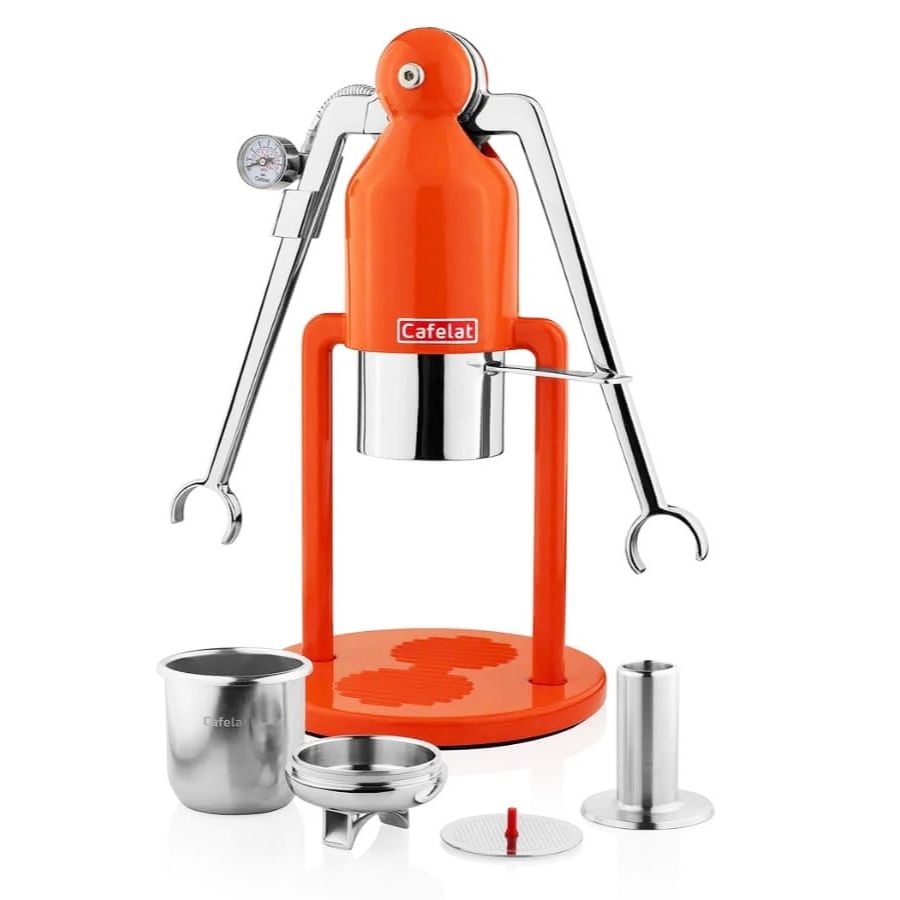 Cafelat Robot Barista Manual Espresso Maker, Orange