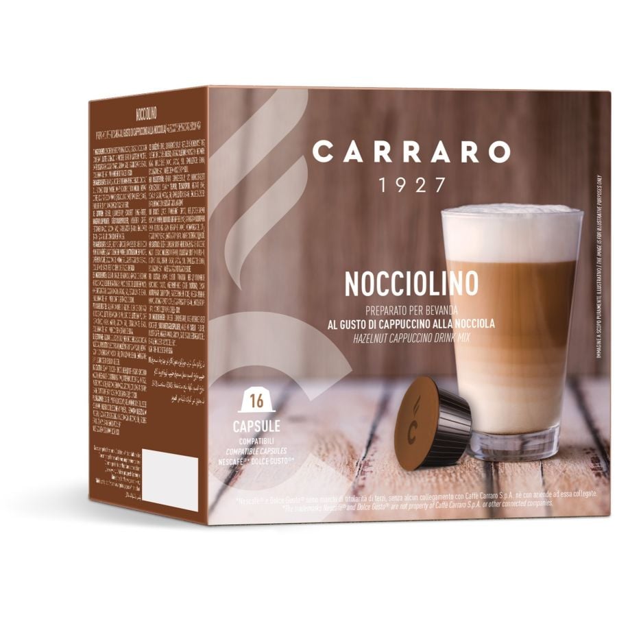 Carraro 1927 Nocciolino Dolce Gusto® Cápsulas de Café Compatibles, 16 piezas
