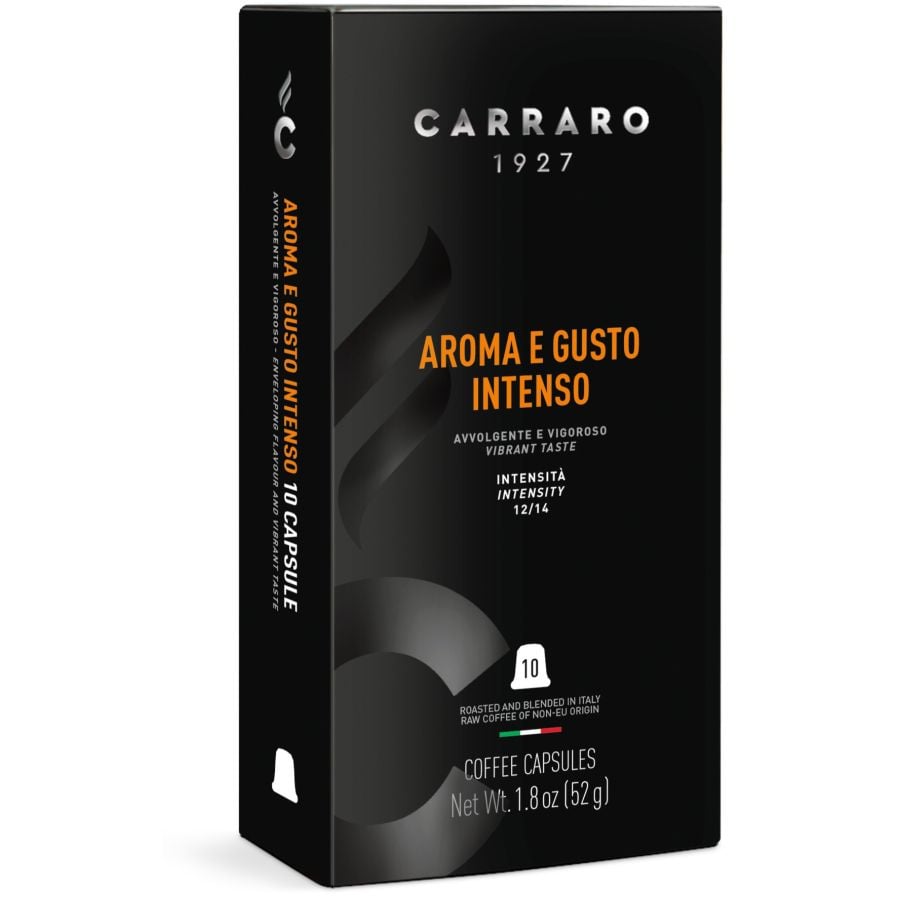 Carraro 1927 Aroma e Gusto Intenso Premium Capsules de café compatibles Nespresso 10 pcs