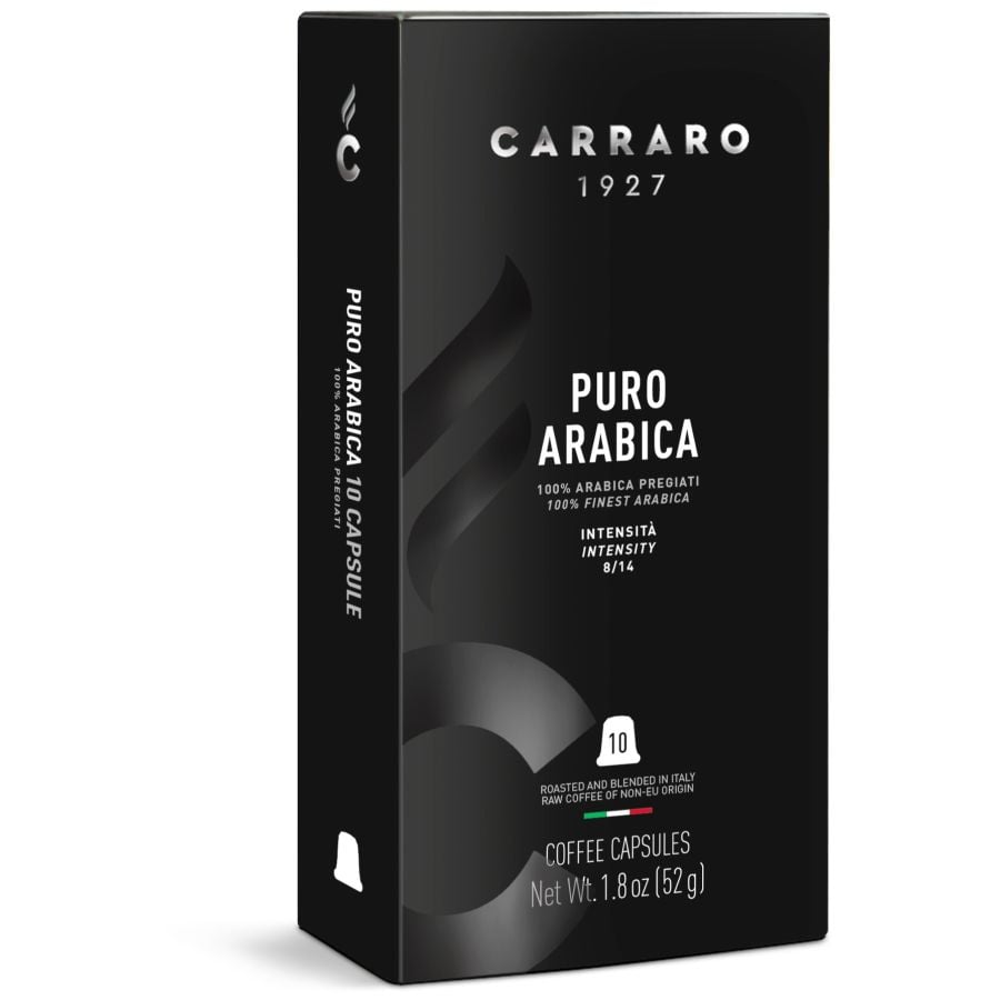 Carraro 1927 Puro Arabica Premium Nespresso Cápsulas de café compatibles 10 pcs