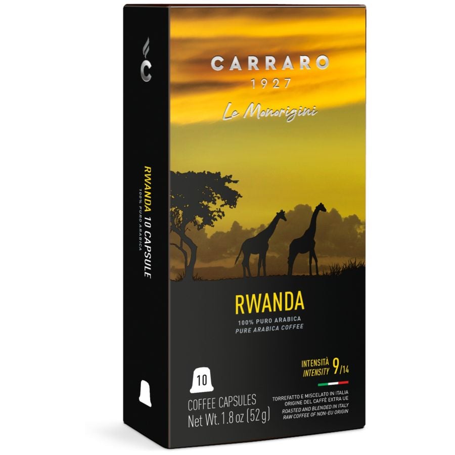 Carraro 1927 Rwanda Premium Nespresso Compatible Coffee Capsules 10 pcs