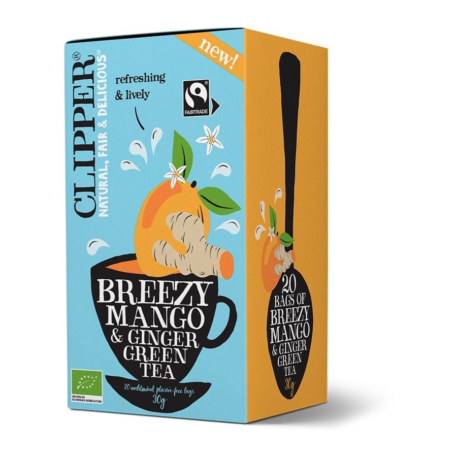 Clipper Breezy Mango & Ginger Organic Green Tea 20 bolsas de té