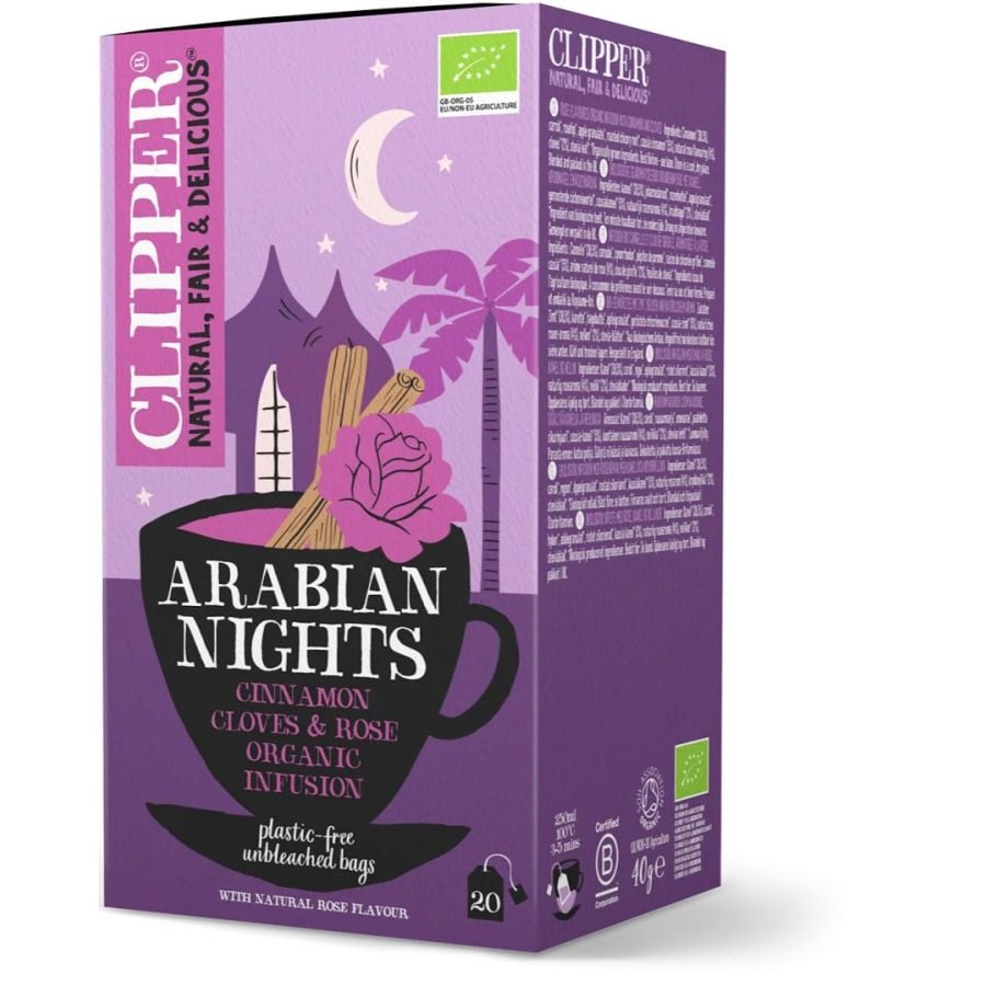 Clipper Arabian Nights Cinnamon, Cloves & Rose Organic infusion, 20 Tea Bags