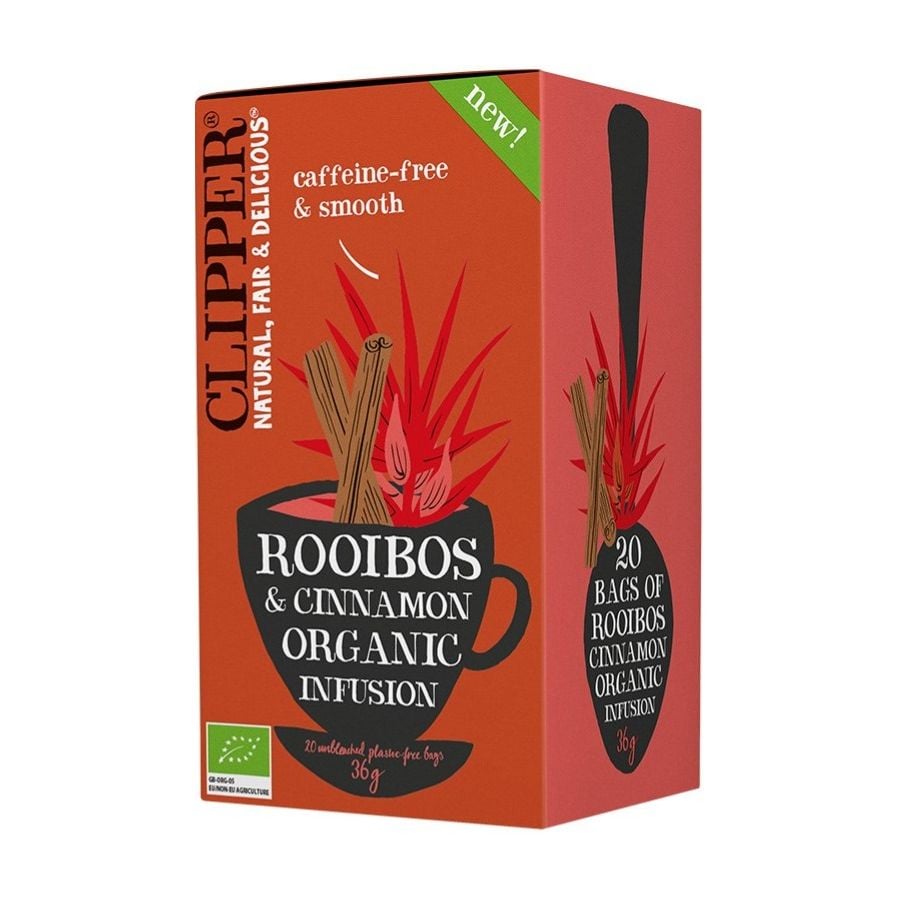 Clipper Organic Rooibos & Cinnamon Infusion, 20 sachets de thé