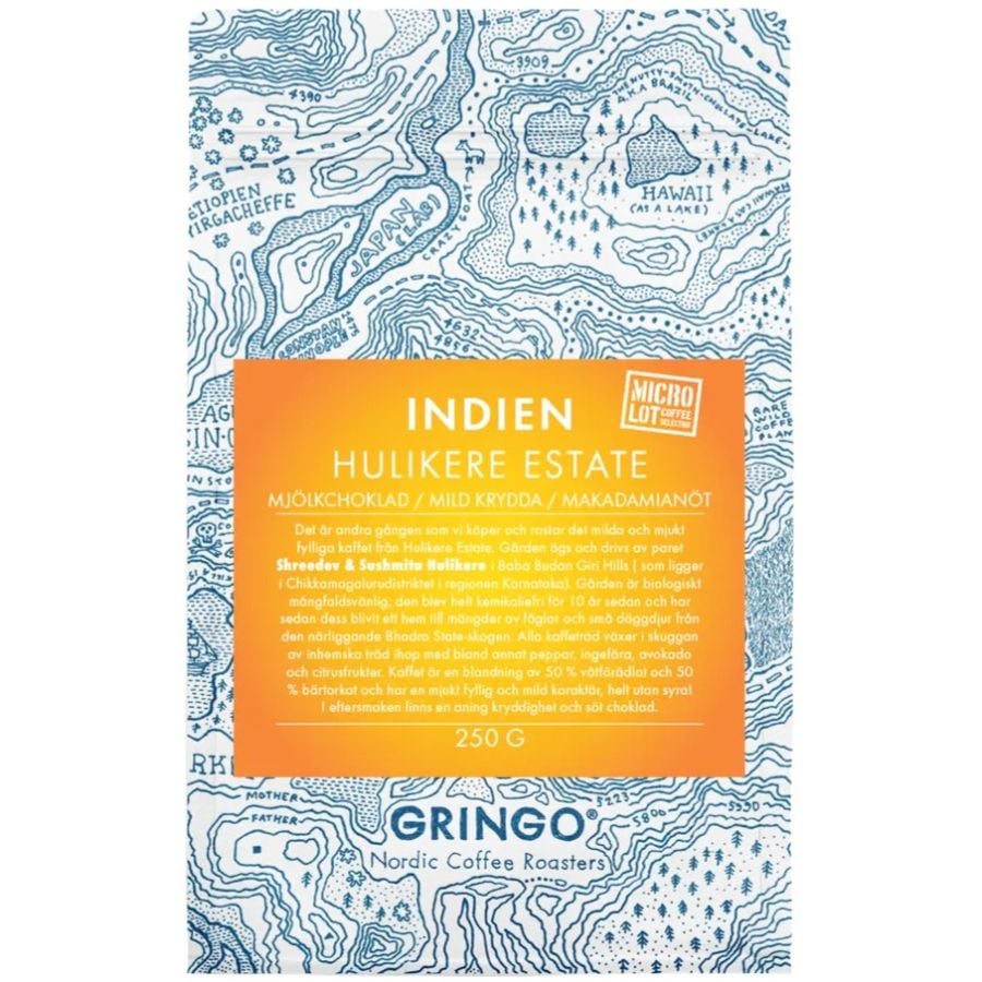 Gringo Nordic Indien Hulikere Estate 250 g Granos de Café