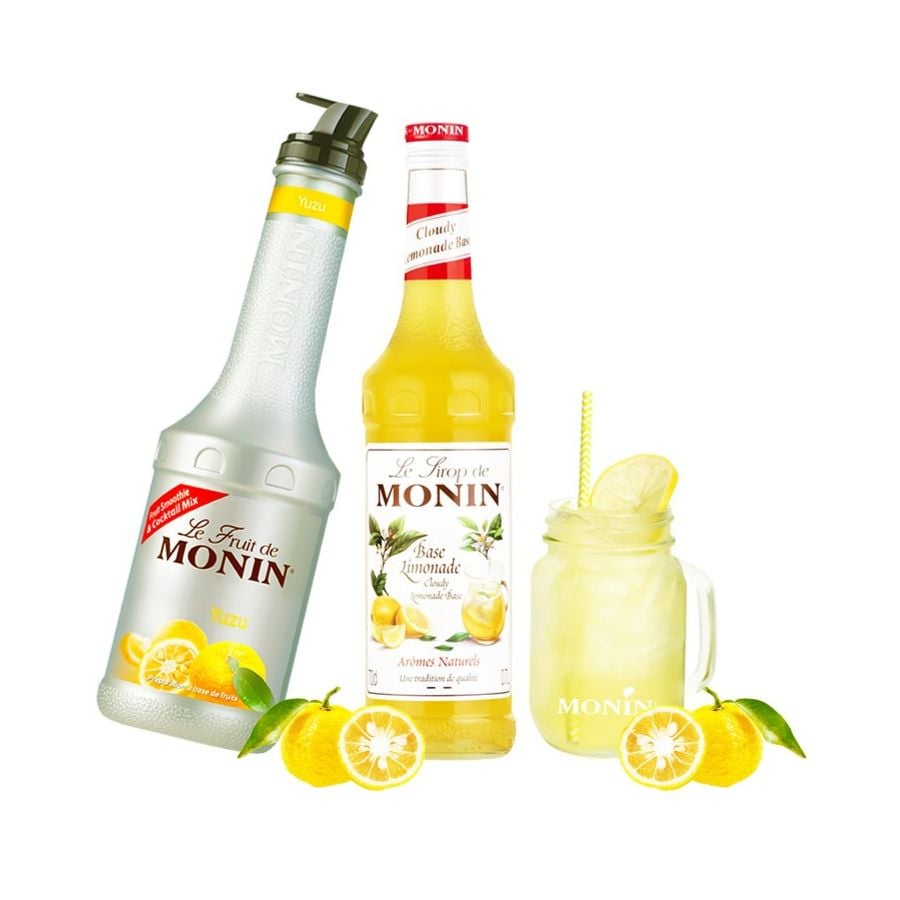 Monin Cloudy Lemonade Base 700 ml + Monin Le Fruit Yuzu Purée 1 l