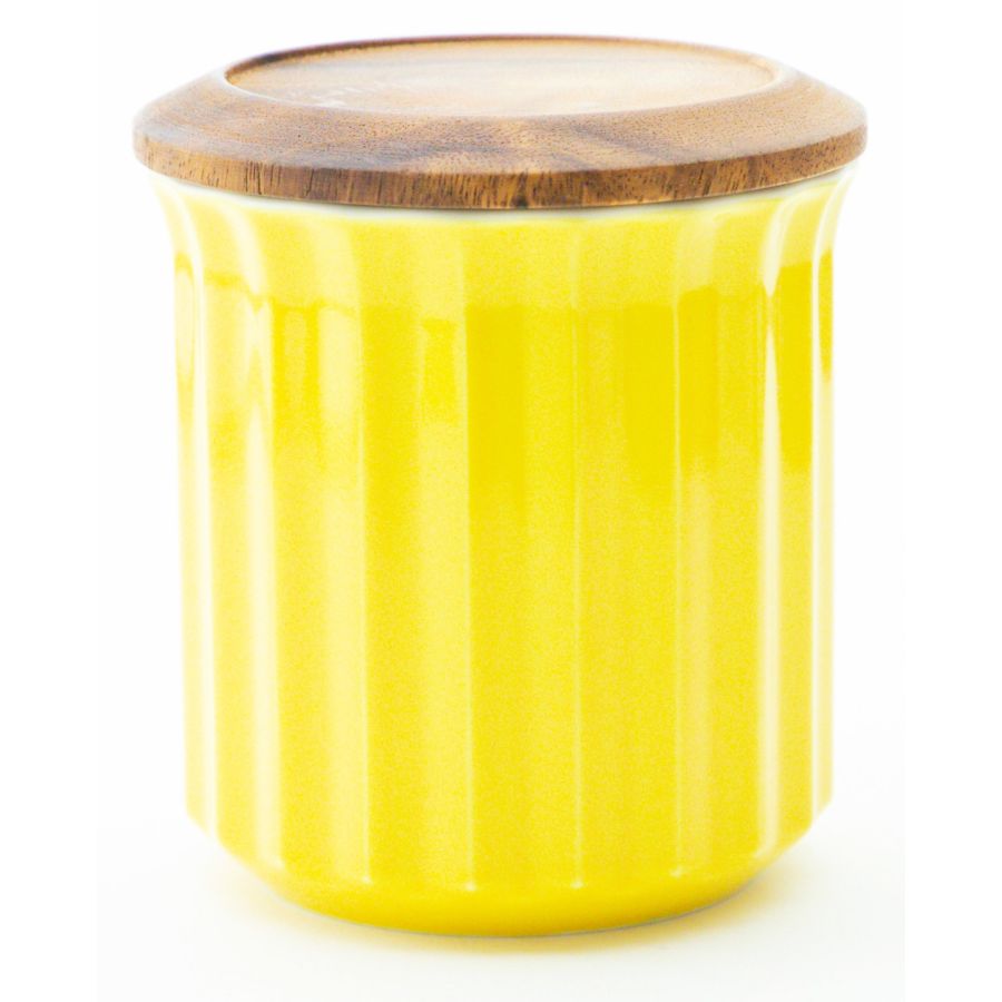 Origami Canister Ceramic Jar, Yellow