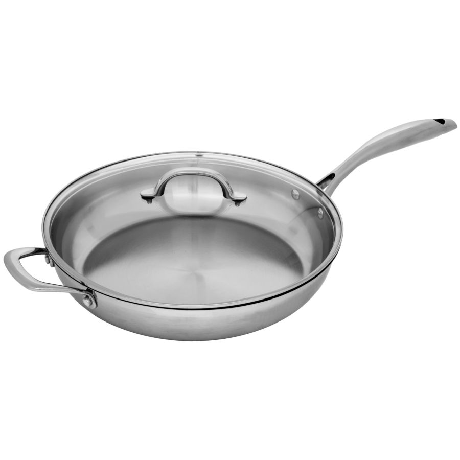 Swiss Diamond Premium Steel Induction Sartén para Saltear con Tapa 28 cm