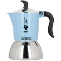 Bialetti Primavera Fiammetta Induction Cafetière Moka 4 Tasses, Bleu Clair