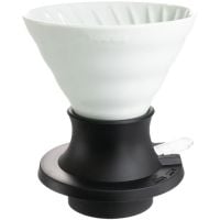 Hario V60 Immersion Dripper Switch Ceramic Taille 02 + Filtres en papier, blanc