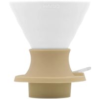 Hario V60 Immersion Dripper Switch Ceramic Taille 02 + Papiers Filtre, Blanc Jasmin