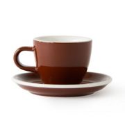 Acme Demitasse Espresso Taza 70 ml + Plato 11 cm, Weka Brown