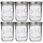 Ball Mason Jar Pint Wide Mouth 16 oz (473 ml), pack de 6