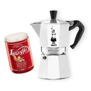 Bialetti Moka Express 6 Cup Moka Pot + Lucaffé Classic 250 g Ground Coffee