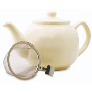 Shamila Ceramic Teapot with Strainer 1,2 l, White Cream